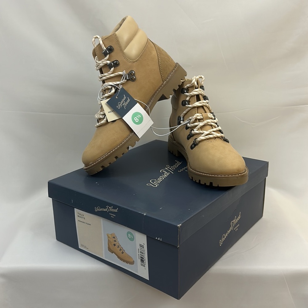 Women's Chunky Tully Lace-Up Tan Winter Hiking Boots - Universal Thread™ 8 1/2 - Picture 5 of 10